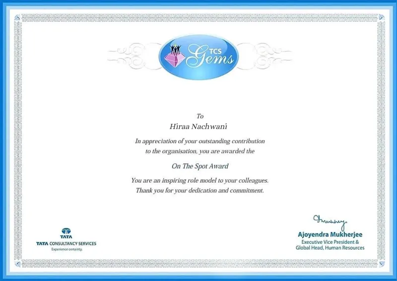 TCS Spot Award